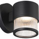Ari Clear Ribbed 4.75 inch Black Wall Sconce Wall Light