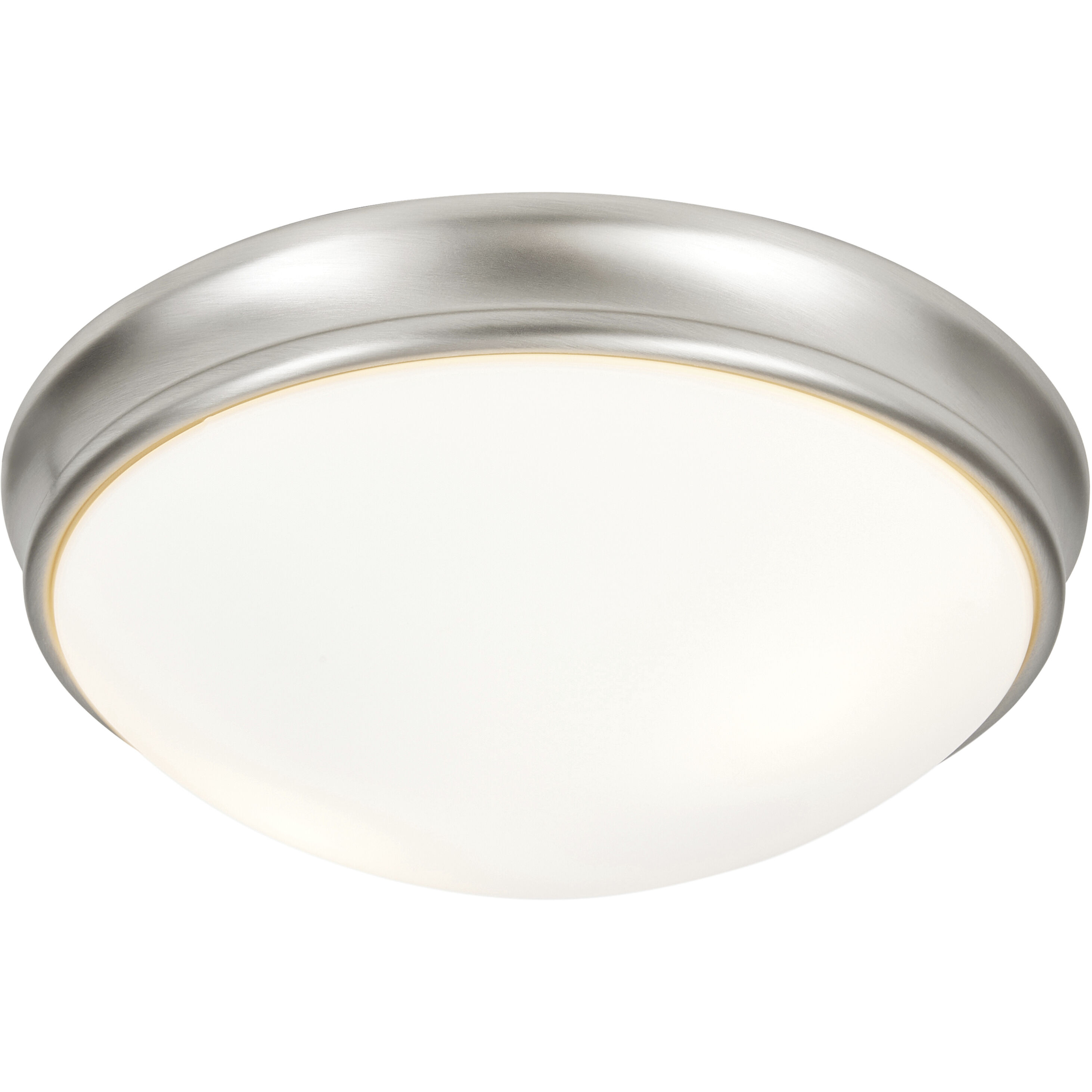 Atom 2 Light 12.5 inch Brushed Steel Flush Mount Ceiling Light in 2700K
