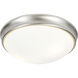 Atom 2 Light 12.5 inch Brushed Steel Flush Mount Ceiling Light in 2700K