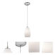 Champagne 1 Light 5 inch Brushed Steel Pendant Ceiling Light in Opal