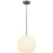 Nitrogen 1 Light 12 inch Brushed Steel Pendant Ceiling Light