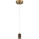 Port Nine LED 7.5 inch Antique Brushed Brass Pendant Ceiling Light in Clear