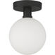 Michelle 7 inch Matte Black Semi Flush Ceiling Light
