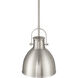 London 1 Light 9 inch Brushed Steel Pendant Ceiling Light