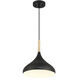 Olivia LED 13 inch White and Natural Pendant Ceiling Light in Black
