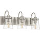 Dickens 3 Light 20.5 inch Brushed Steel Vanity/Bath Bar Wall Light