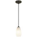 Champagne 1 Light 5 inch Oil Rubbed Bronze Pendant Ceiling Light in White Stone
