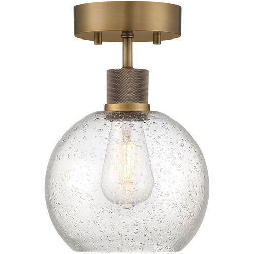 Port Nine LED 8 inch Antique Brushed Brass Semi-Flush Ceiling Light