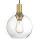Chantelle 1 Light 8 inch Antique Brushed Brass Pendant Ceiling Light