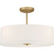 Mid Town LED 18 inch Antique Brushed Brass Pendant / Semi-Flush Ceiling Light