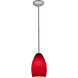 Champagne LED 5 inch Brushed Steel Pendant Ceiling Light in Red