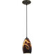 Champagne 1 Light 5 inch Oil Rubbed Bronze Pendant Ceiling Light in Inca, Cord