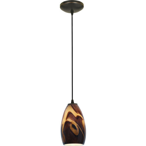 Champagne 1 Light 5 inch Oil Rubbed Bronze Pendant Ceiling Light in Inca, Cord