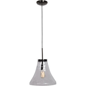 Simplicite 1 Light 12 inch Black Chrome Pendant Ceiling Light in Clear