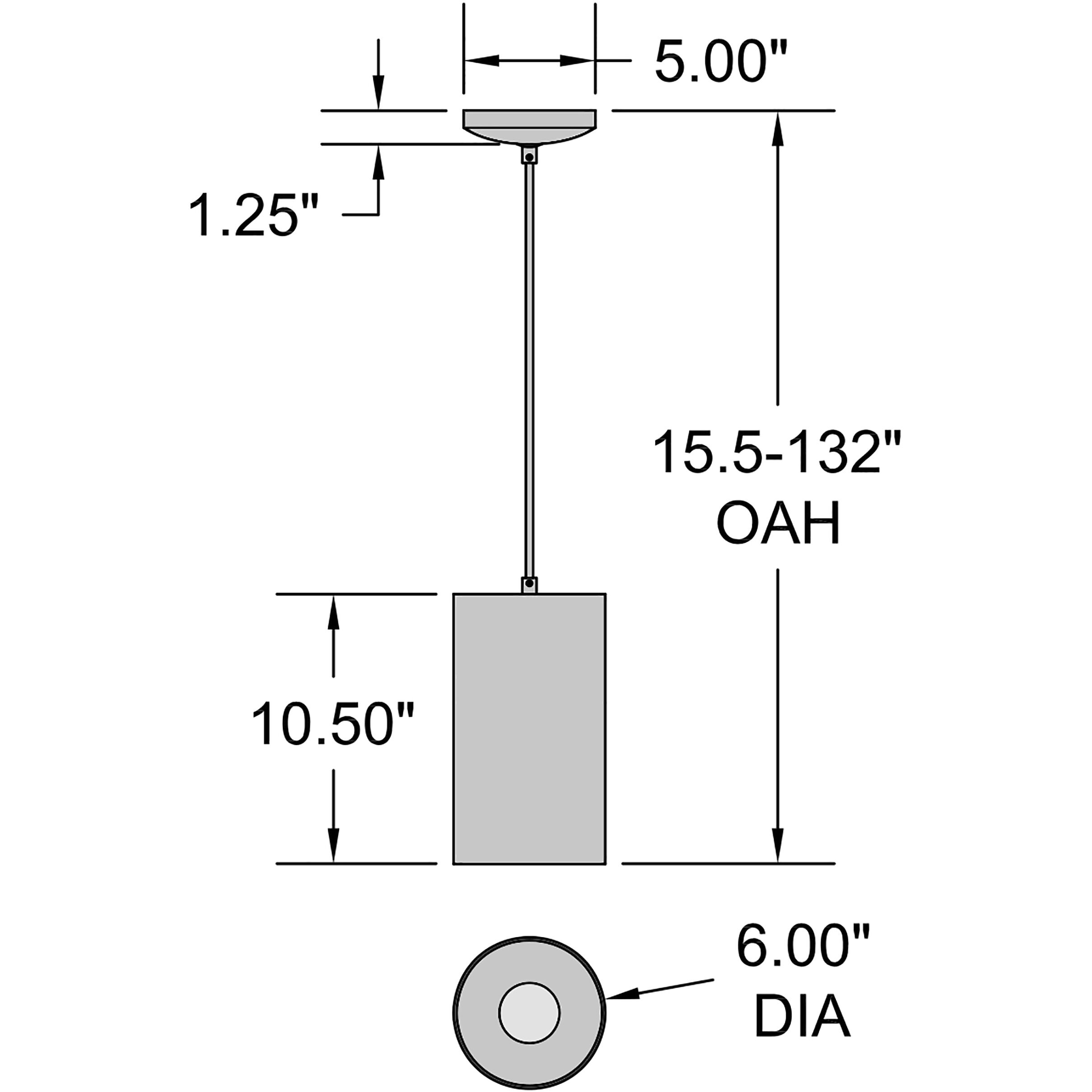 Pilson XL LED 6 inch Matte White Pendant Ceiling Light