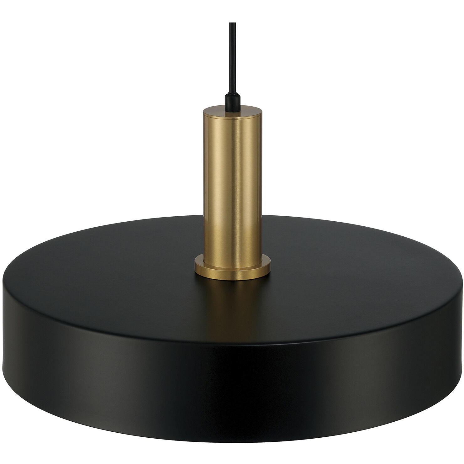 Slate LED 13.75 inch Black and Antique Brushed Brass Pendant Ceiling Light