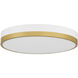 Coco LED 15 inch White and Antique Brushed Brass Flush Mount Ceiling Light