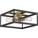 Nikki 4 Light 15 inch Black and Antique Brushed Brass Flush Mount Ceiling Light
