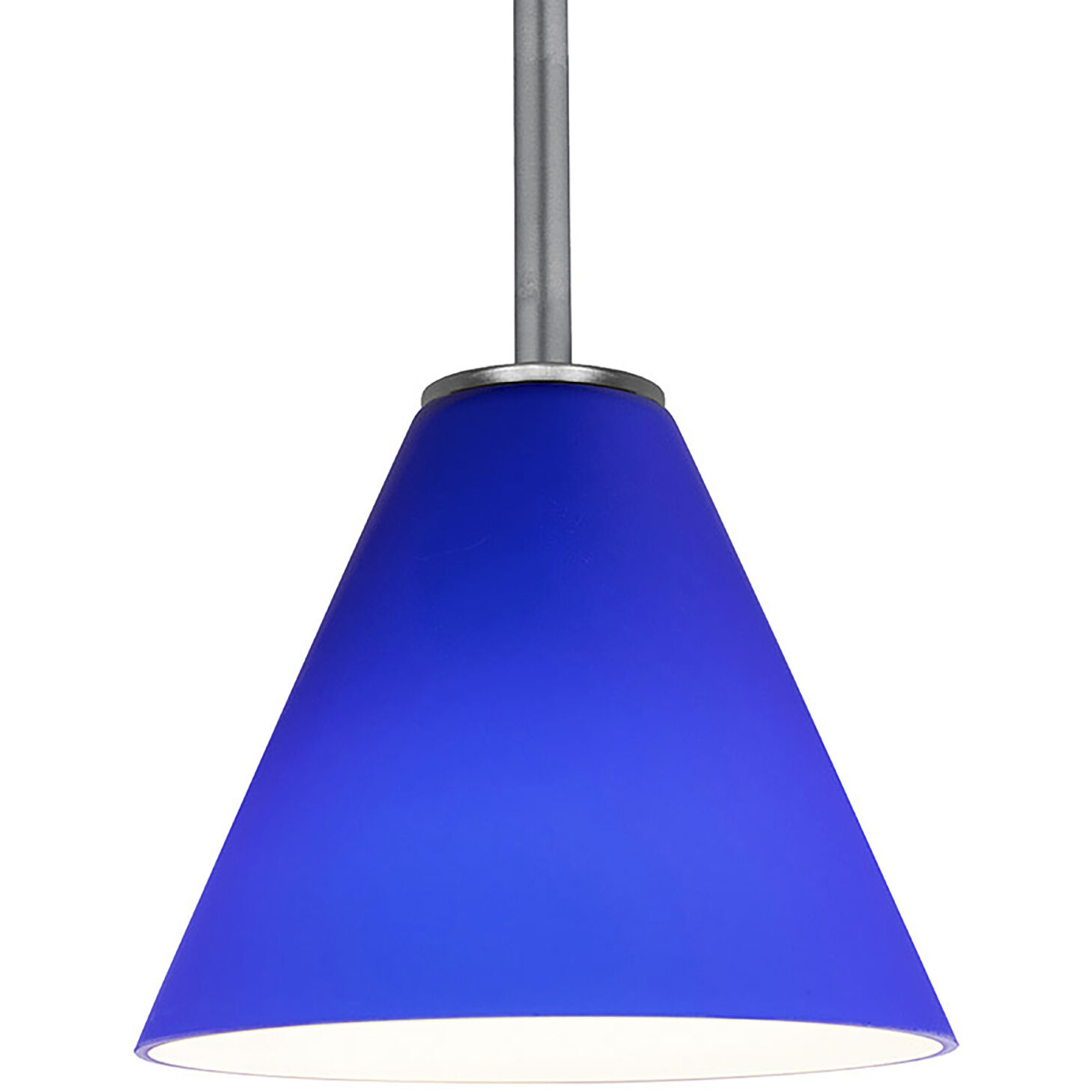 Martini LED 7 inch Brushed Steel Pendant Ceiling Light in Cobalt