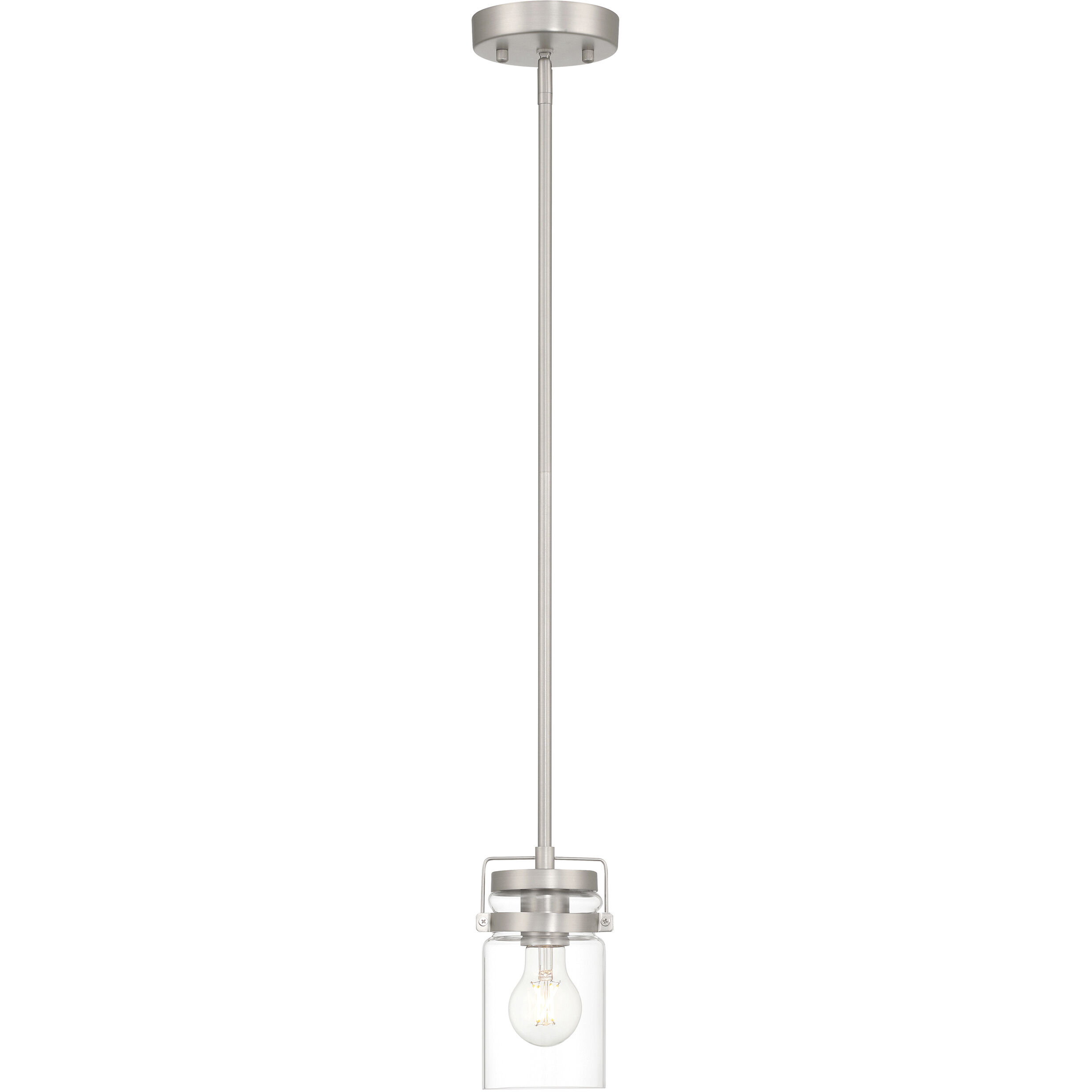 Shelby LED 4.5 inch Brushed Steel and Clear Pendant Ceiling Light