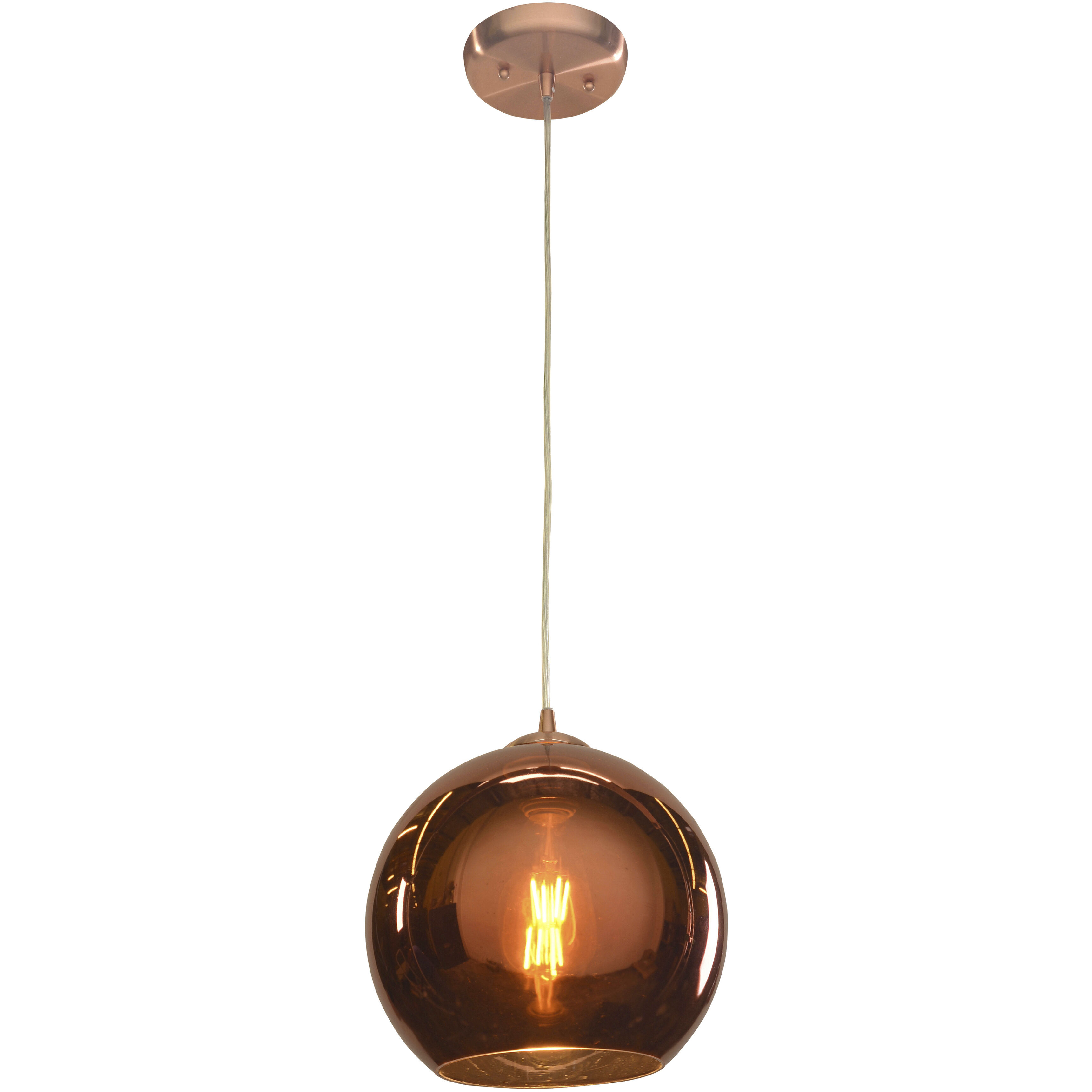 Glow LED 10 inch Brushed Copper Pendant Ceiling Light
