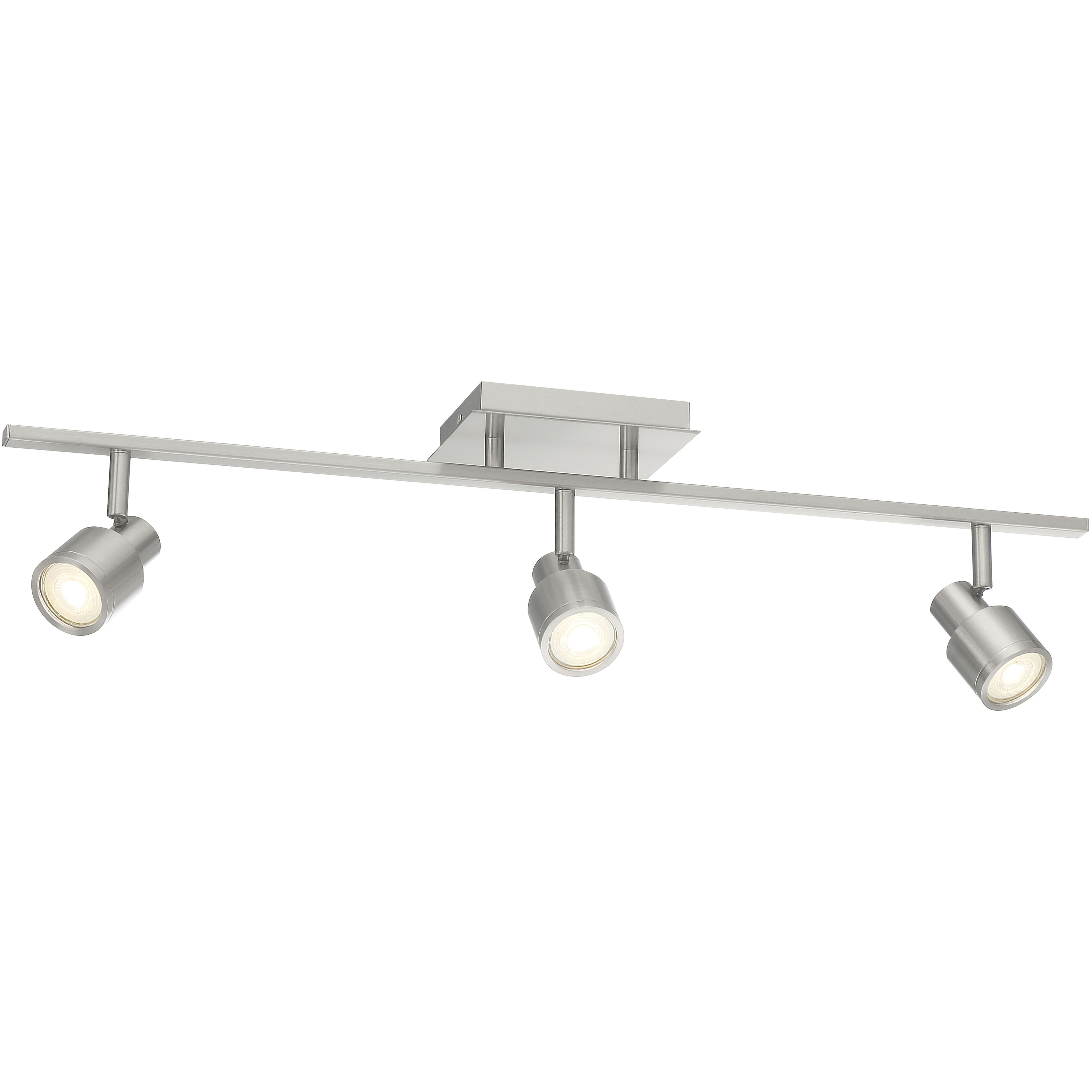 Lincoln 3 Light 120 Brushed Steel Track Ceiling Light