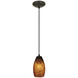Champagne 1 Light 5 inch Oil Rubbed Bronze Pendant Ceiling Light in Brown Stone