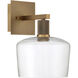 Port Nine Wall Sconce Wall Light in Clear, Antique Brushed Brass