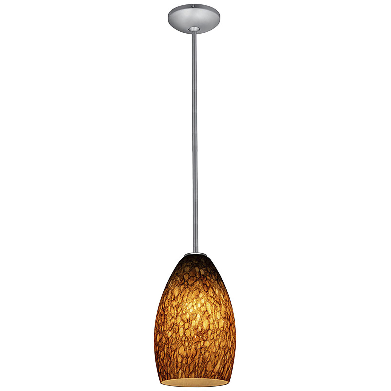 Champagne 1 Light 5 inch Brushed Steel Pendant Ceiling Light in Brown Stone