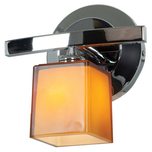Sydney 1 Light 8 inch Chrome Wall Sconce Wall Light in Amber,  7.5 inch