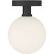 Michelle 7 inch Matte Black Semi Flush Ceiling Light