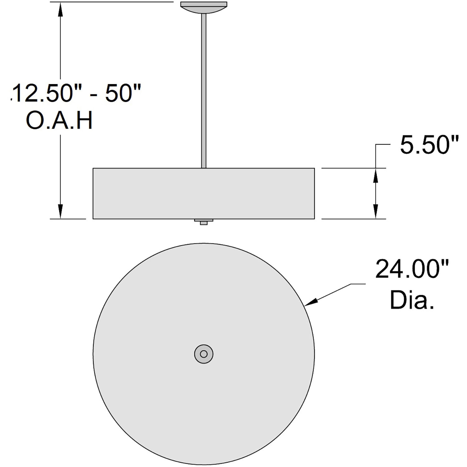 Mid Town LED 24 inch Brushed Steel Pendant Ceiling Light