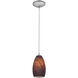 Champagne LED 5 inch Brushed Steel Pendant Ceiling Light in Brown Stone