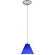 Martini 1 Light 7.25 inch Brushed Steel Pendant Ceiling Light in Cobalt