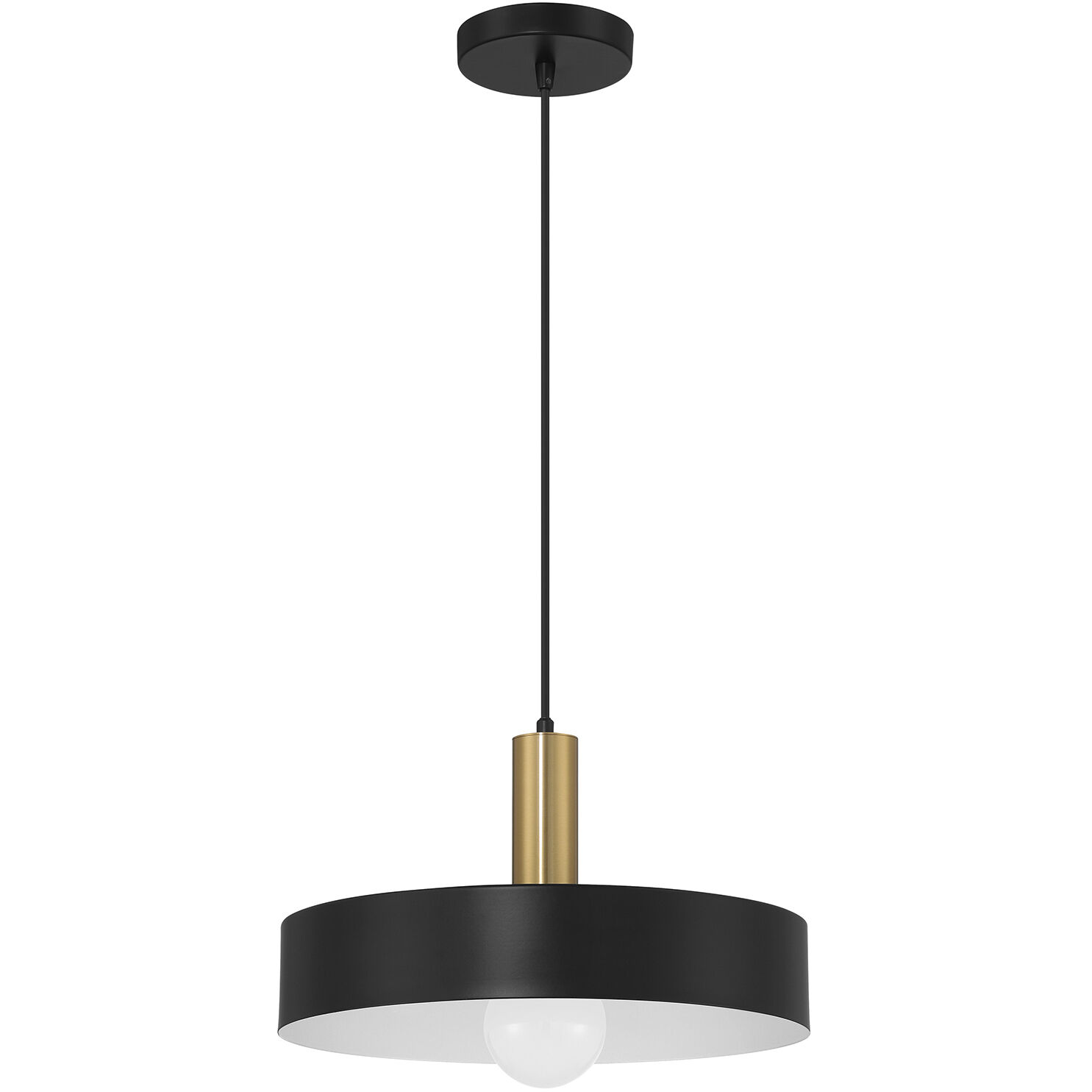 Slate LED 13.75 inch Black and Antique Brushed Brass Pendant Ceiling Light