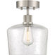 Port Nine LED 9 inch Brushed Steel Semi-Flush Ceiling Light
