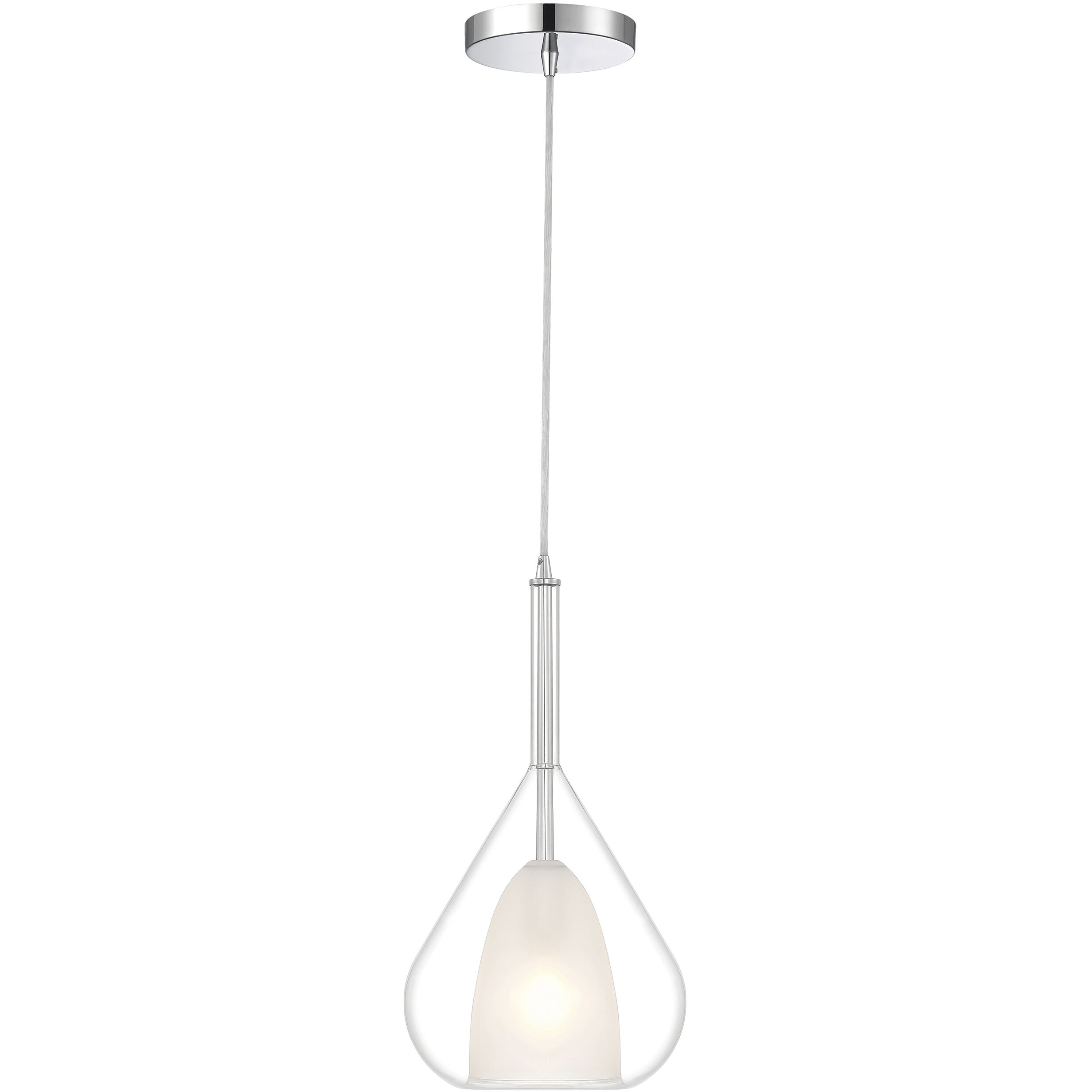 Ray LED 7.75 inch Chrome and Clear and Frosted White Pendant Ceiling Light