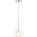 Ray LED 7.75 inch Chrome and Clear and Frosted White Pendant Ceiling Light