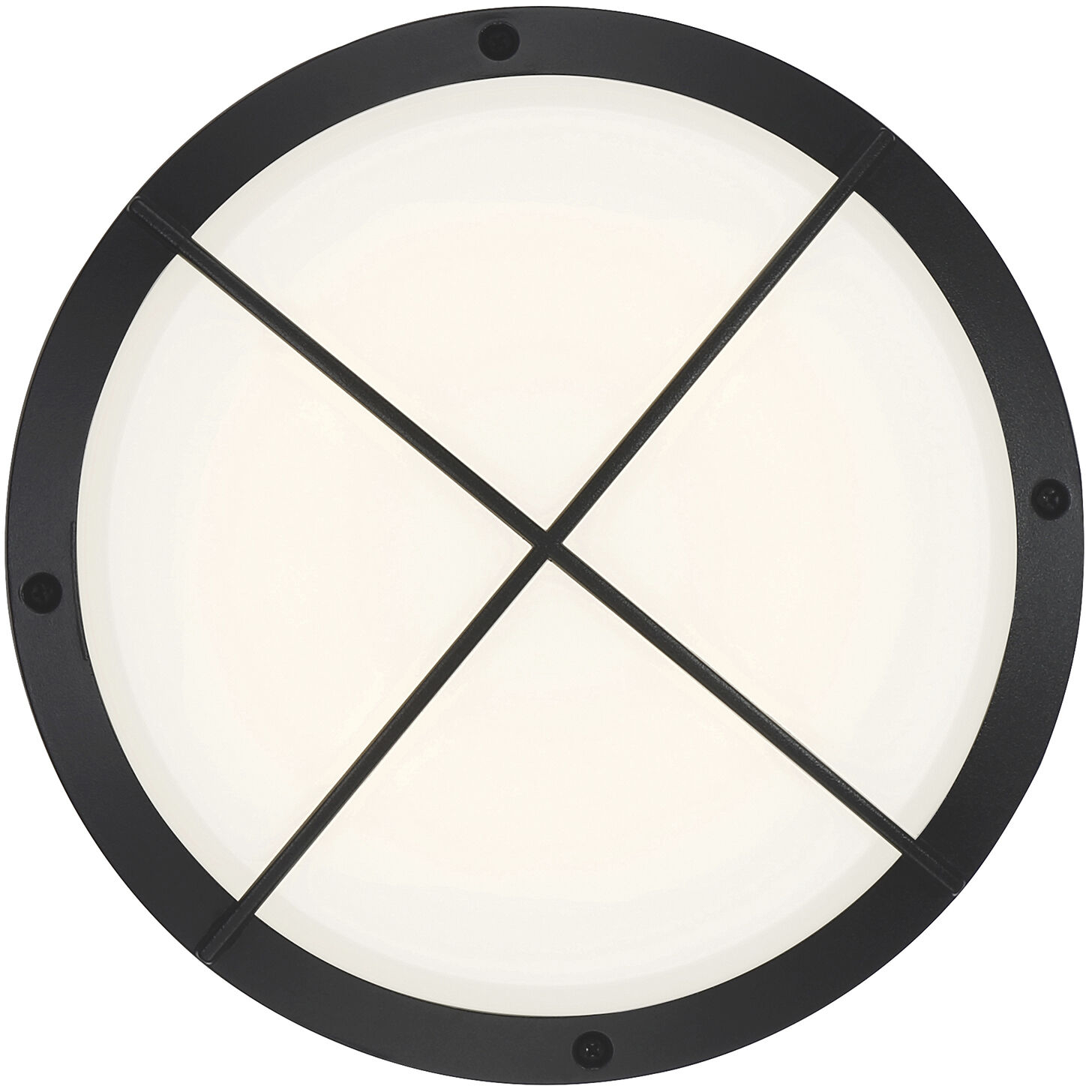 Meridian LED 11 inch Matte Black and Frosted Outdoor Flush Mount