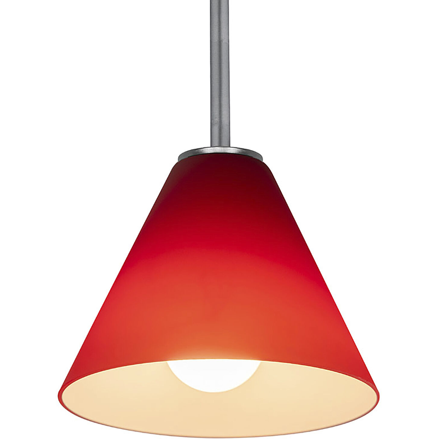 Martini 1 Light 7.25 inch Brushed Steel Pendant Ceiling Light in Red