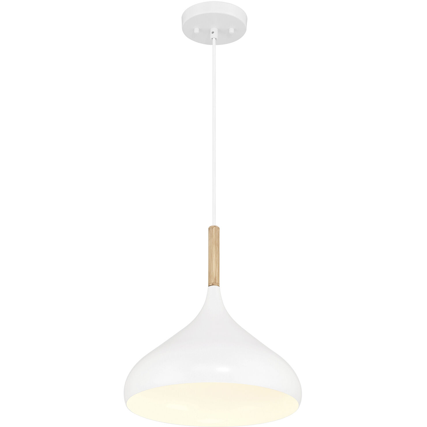 Olivia LED 13 inch White and Natural Pendant Ceiling Light
