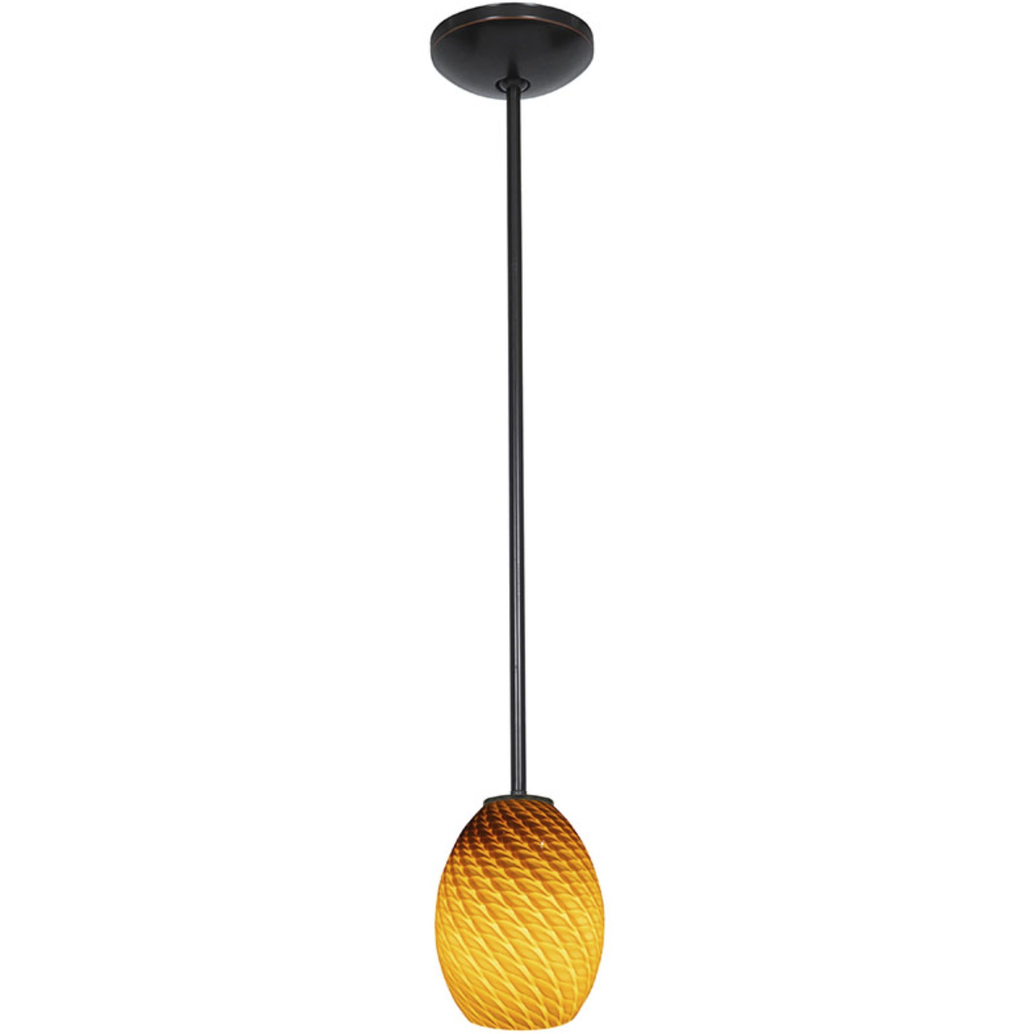 Brandy FireBird 1 Light 6 inch Oil Rubbed Bronze Pendant Ceiling Light in Amber Firebird, Rod