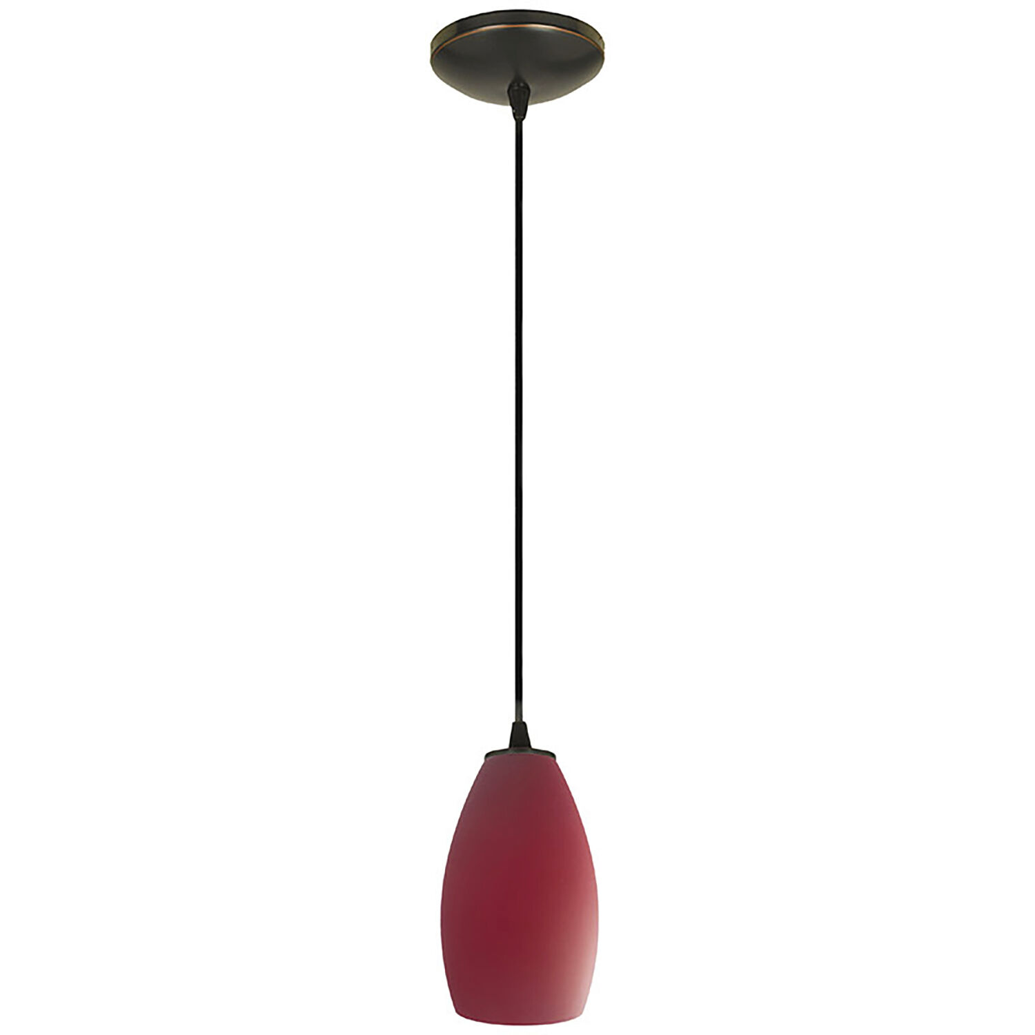 Champagne 1 Light 5 inch Oil Rubbed Bronze Pendant Ceiling Light in Red