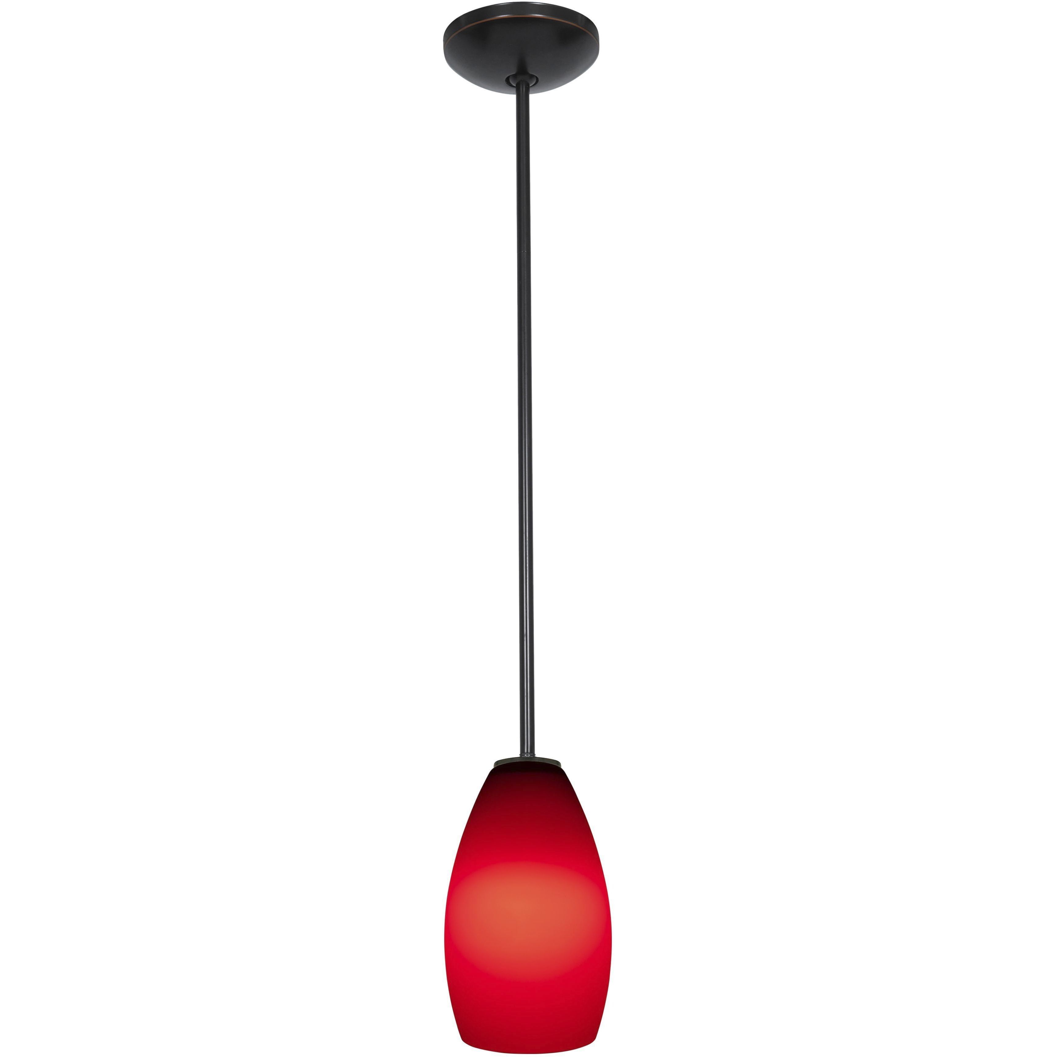 Champagne LED 5 inch Oil Rubbed Bronze Pendant Ceiling Light in Red