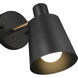 Dalton LED 5 inch Black and Antique Brushed Brass Wall Sconce Wall Light