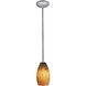 Champagne 1 Light 5 inch Brushed Steel Pendant Ceiling Light in Brown Stone