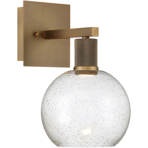 Port Nine LED 8 inch Antique Brushed Brass Wall Sconce Wall Light in Seeded