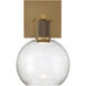 Port Nine LED 8 inch Antique Brushed Brass Wall Sconce Wall Light in Seeded