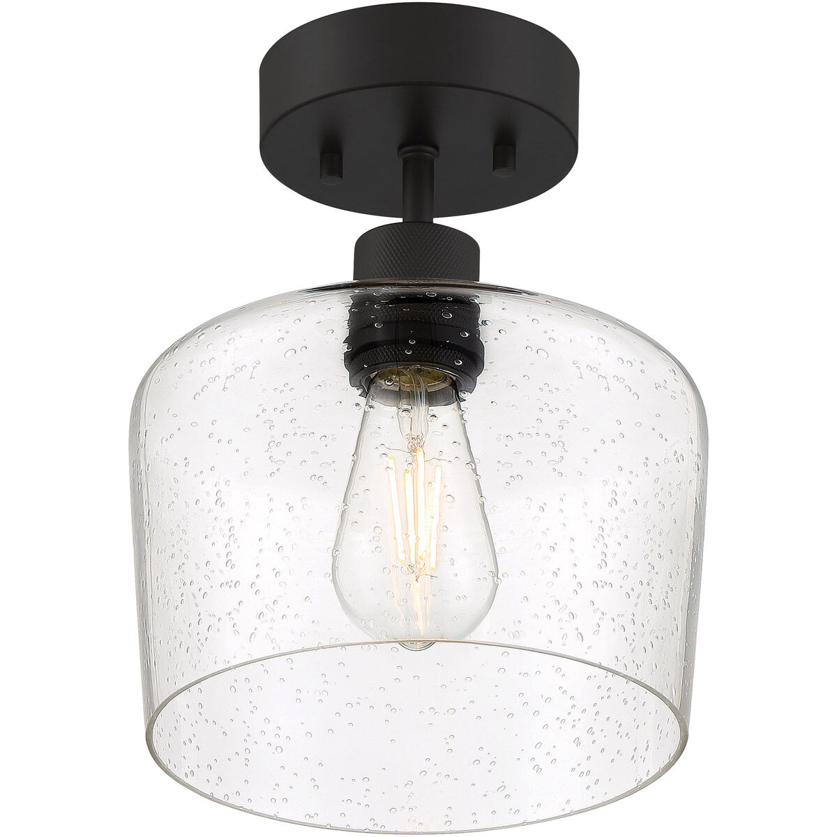 Port Nine LED 9 inch Matte Black Semi-Flush Ceiling Light