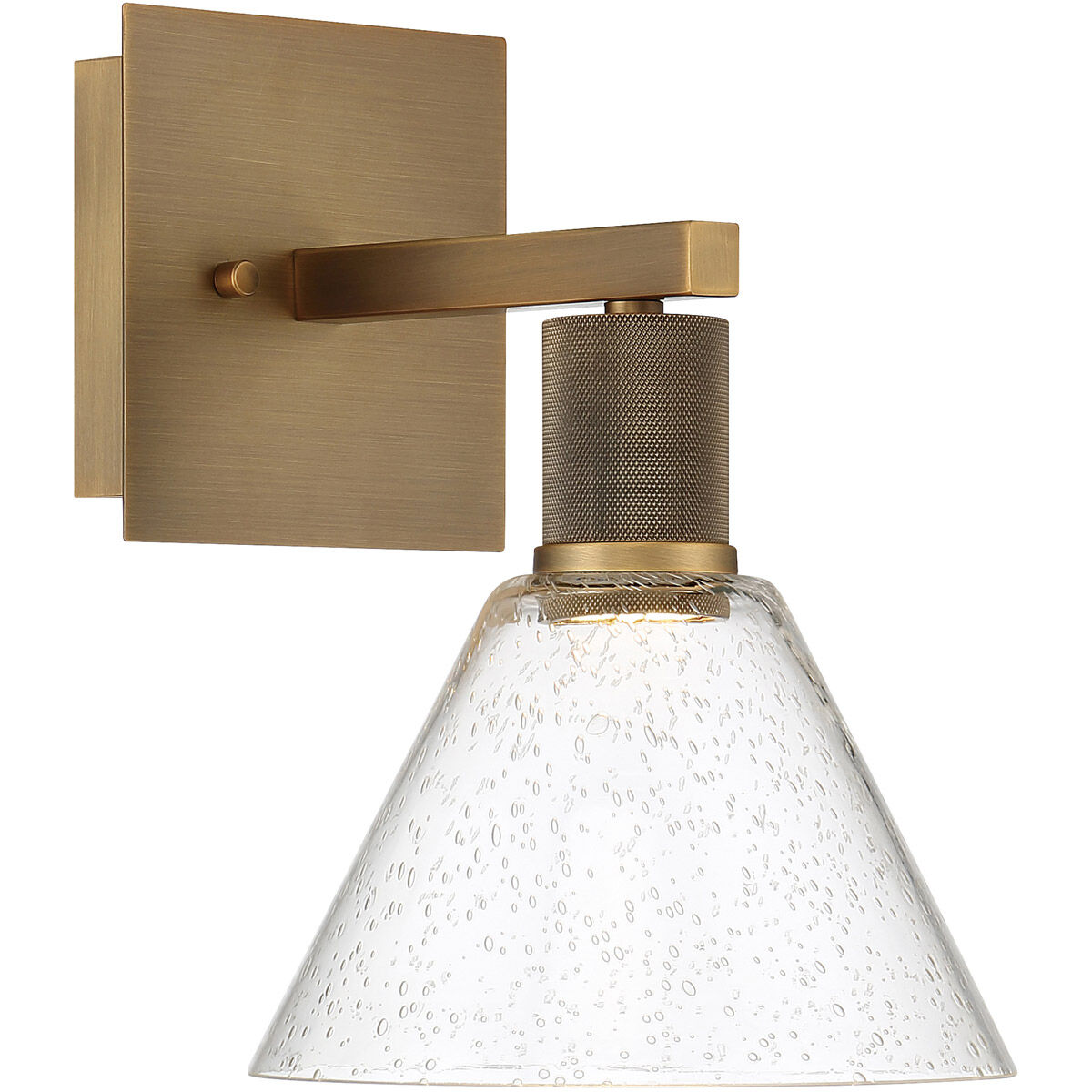 Port Nine Wall Sconce Wall Light in Seeded, Antique Brushed Brass